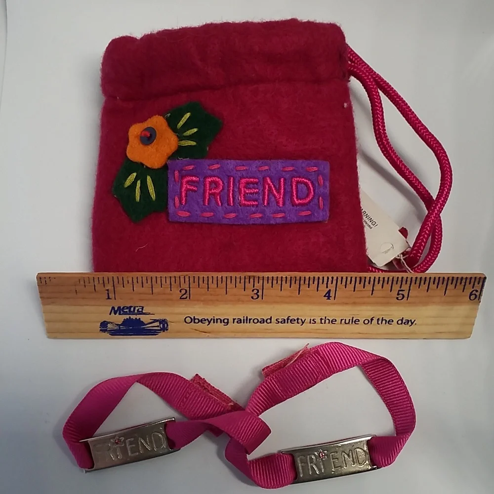 GAPKIDS BRACELETS 2 New NWT Frienship BAG dark Mulberry Pink FRIEND